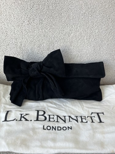 Bennett black suede clutch - l,