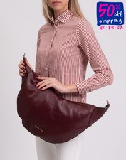 RRP€188 MANILA GRACE Clutch Bag Large PU Leather Zip Closure