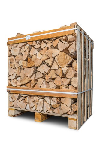 Medium firewood crate full - crate,
