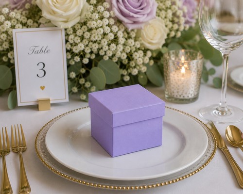 Lilac wedding favour boxes - favour,