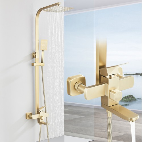 Gold bathroom shower - gold,