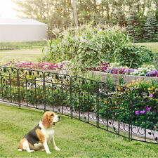 UPGRADE NEW Garden Fence 5 Panels Metal Wrought Iron Railings Decorative Fencing