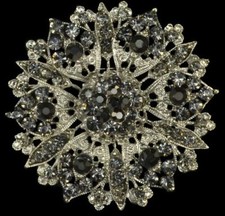 2.25" LARGE GREY RHINESTONE