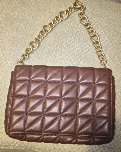 Zara quilted handbag burgandy - handbag,