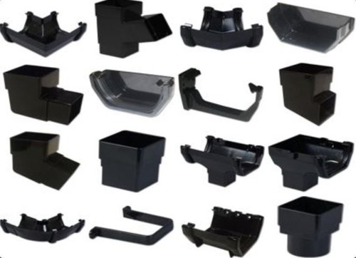 Floplast black square gutter - square,