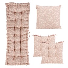 Waterproof Pink Floral Indoor Outdoor Fabric Furniture Bench Pad Garden Cushions