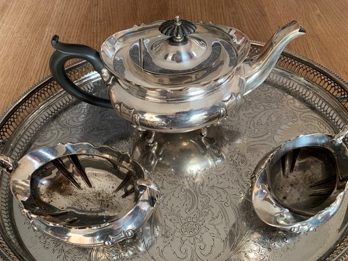 Edwardian silver tea set - edwardian,