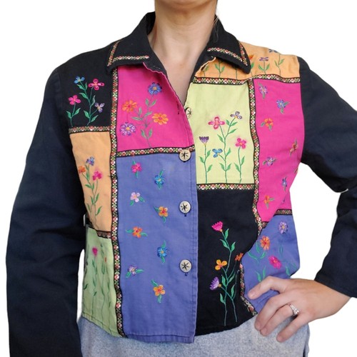 90s patchwork jacket - 90s,