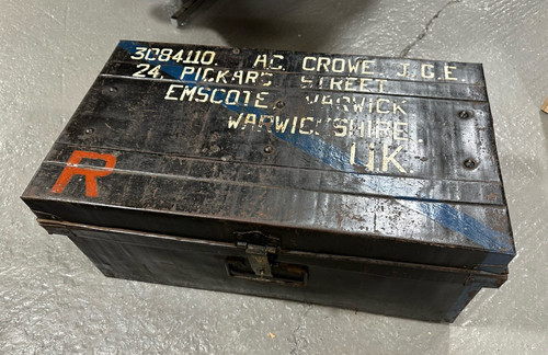 Vintage military metal trunk - military,