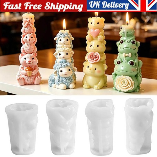 Stacked animal silicone mold - silicone,