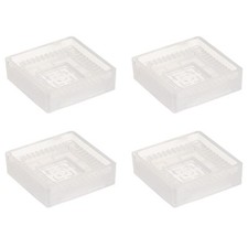 4pcs Square Rubber Furniture Caster Cups, Transparent (Fit 0.8 - 1.6 Inch)