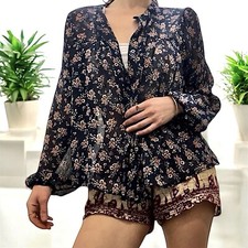 Blue Delicate Sheer Floral See