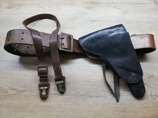 VTG WW2 WWII GERMAN OFFICER STOCKO LUGER P.08 PISTOL LEATHER GUN HOLSTER & BELT