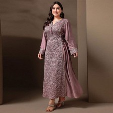 Elegant Abaya Women Muslim Long Maxi Dress Turkey Kaftan Islamic Cocktail Gown