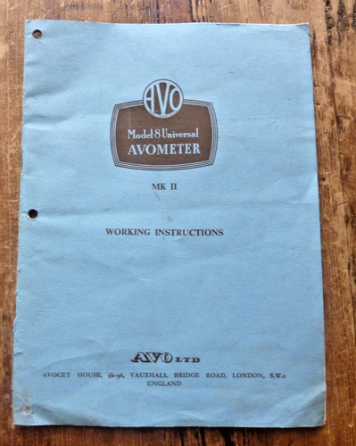 Avo model avometer ii - avo,