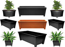 Long Trough 55cm Plant Pot Plastic Planter Indoor Outdoor Garden Window Herb Box