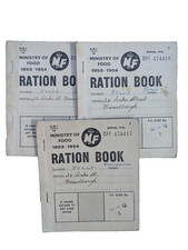 3x 1953 Ration Books Ministry