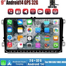 For VW GOLF MK5 MK6 9" Car Stereo Apple Carplay Android 14 Player WIFI GPS Radio