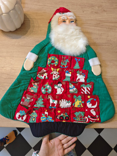 Santa fabric pocket advent - santa,