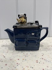 Rayburn novelty tea pot Swineside Teapottery Perfect. Excellent Condition. Blue.