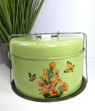 Vintage MCM Flowers Green