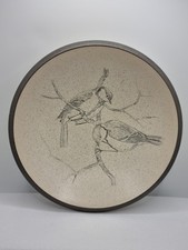 Purbeck Pottery Bowl Blue Tits On A Branch Vinyage 1970s Collectable Rare