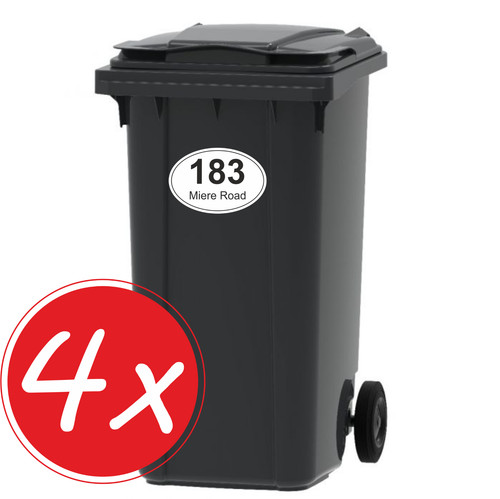 Wheelie bin numbers - wheelie, custom