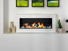Wall-hung bio-fireplace with