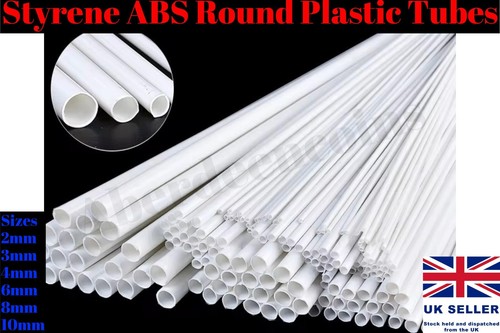White abs round hollow plastic - white,