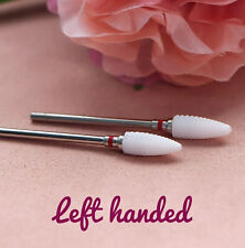 Ceramic Nail Drill Bit Red Fine Corn-shaped Gel acrylic removal Left Hand 1pc