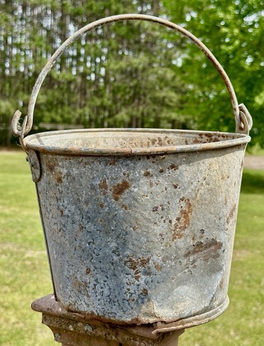 Vintage pail old metal - vintage, rusty