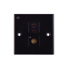 12volt  & TV Socket - Black -