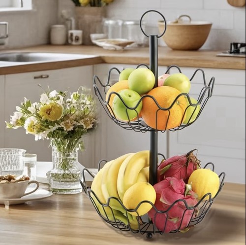 Tier metal fruit basket - fruit,
