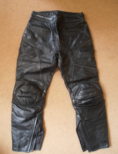 LADIES FRANK THOMAS MOTORBIKE 'LADY RIDER' BLACK LEATHER TROUSERS - SIZE 14