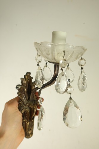 Vintage small brass crystal - vintage,