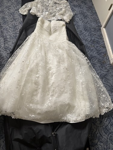 Ivory tea length wedding dress - ivory,