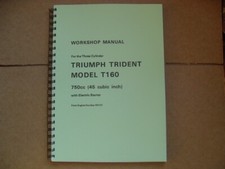 TRIUMPH T160v TRIDENT NEW PARTS WORKSHOP MANUAL UK AND US MODELS