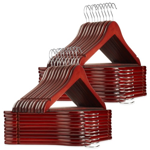 Cherry wooden suit hangers - cherry,