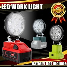 LED Work Light Flashlight Torch For Dewalt For M18 For Ryobi For Makita Battery