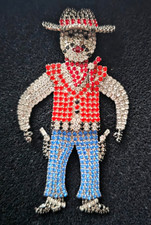 Butler & Wilson Brooch Large Rare Vintage Cowboy Rough Diamonds Stamped Boxed