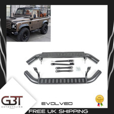 FOR LAND ROVER DEFENDER 90 ALL BLACK SIDE STEPS RUNNING BOARDS 1989-03 UK STOCK