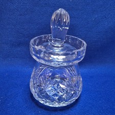 Cut  Glass Crystal Jam/Conserve Pot with Original Clear Cut Glass Lid.