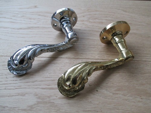 Solid brass sprung lever - solid,