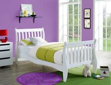Wooden Bed White Single Double Size Bed Frame Wooden Kids Bedroom Furniture