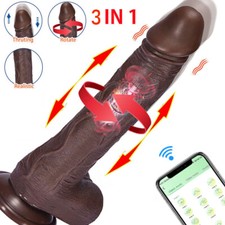 APP Realistic Dildo Vibrator Heating Roating Thrusting Sex Toys for Women Men