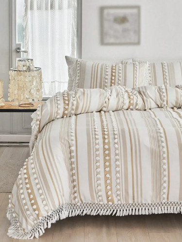 3pcs striped polka dot - striped, tufted