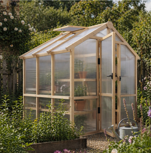 Large wooden greenhouse - wooden,