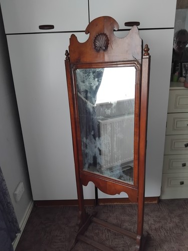 Georgian cheval walnut mirror - georgian,