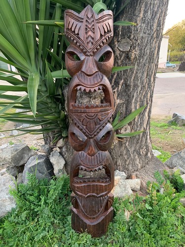 Hawaiian style tiki totem - hawaiian,