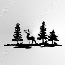 Christmas Deer Forest Reusable